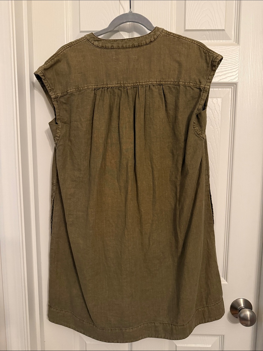 Anthropologie Olive-Textured Linen/Cotton Dress - XS - Picture 5 of 8